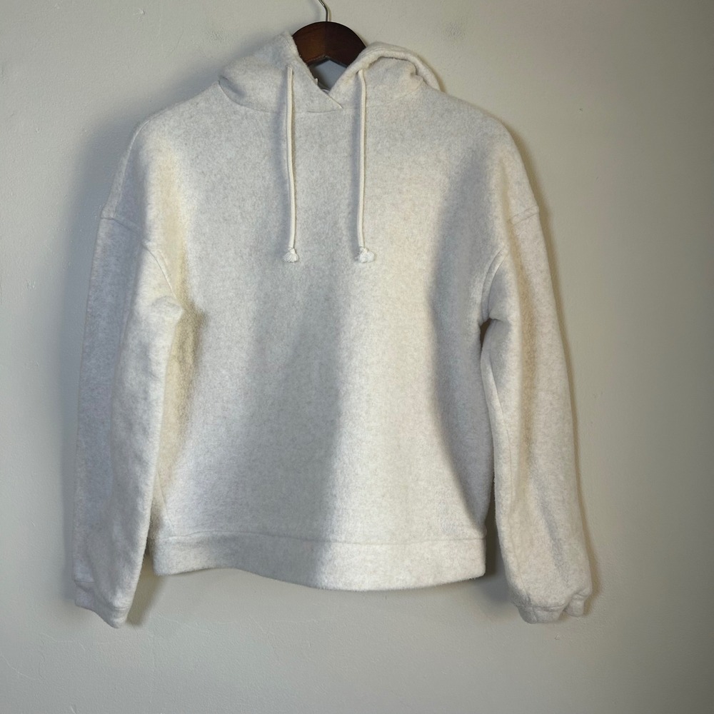 EUC Haven Well Within Hoodie Size S Cream Textured Fleece Pullover
